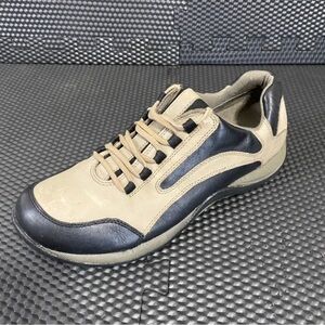 Clarks Springers Taupe & Black Leather Lace-Up Oxfords Men’s Size 9.5